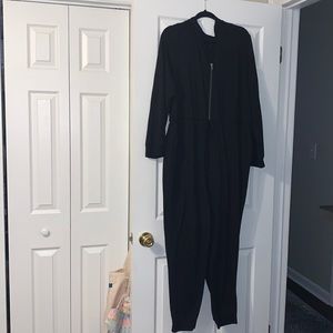 Black Hooded Jumpsuit
